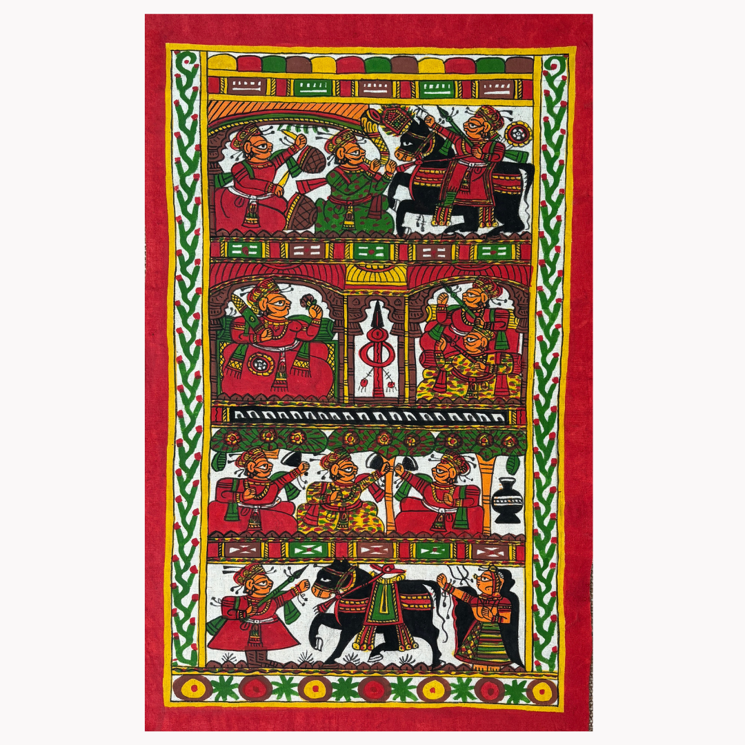 Phad Painting from Rajasthan | Handpainted | Natural Colors | 20 x 11 inch