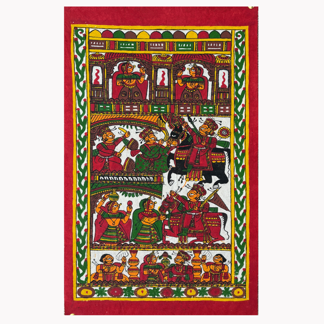 Phad Painting from Rajasthan | Handpainted | Natural Colors | 20 x 12 inch