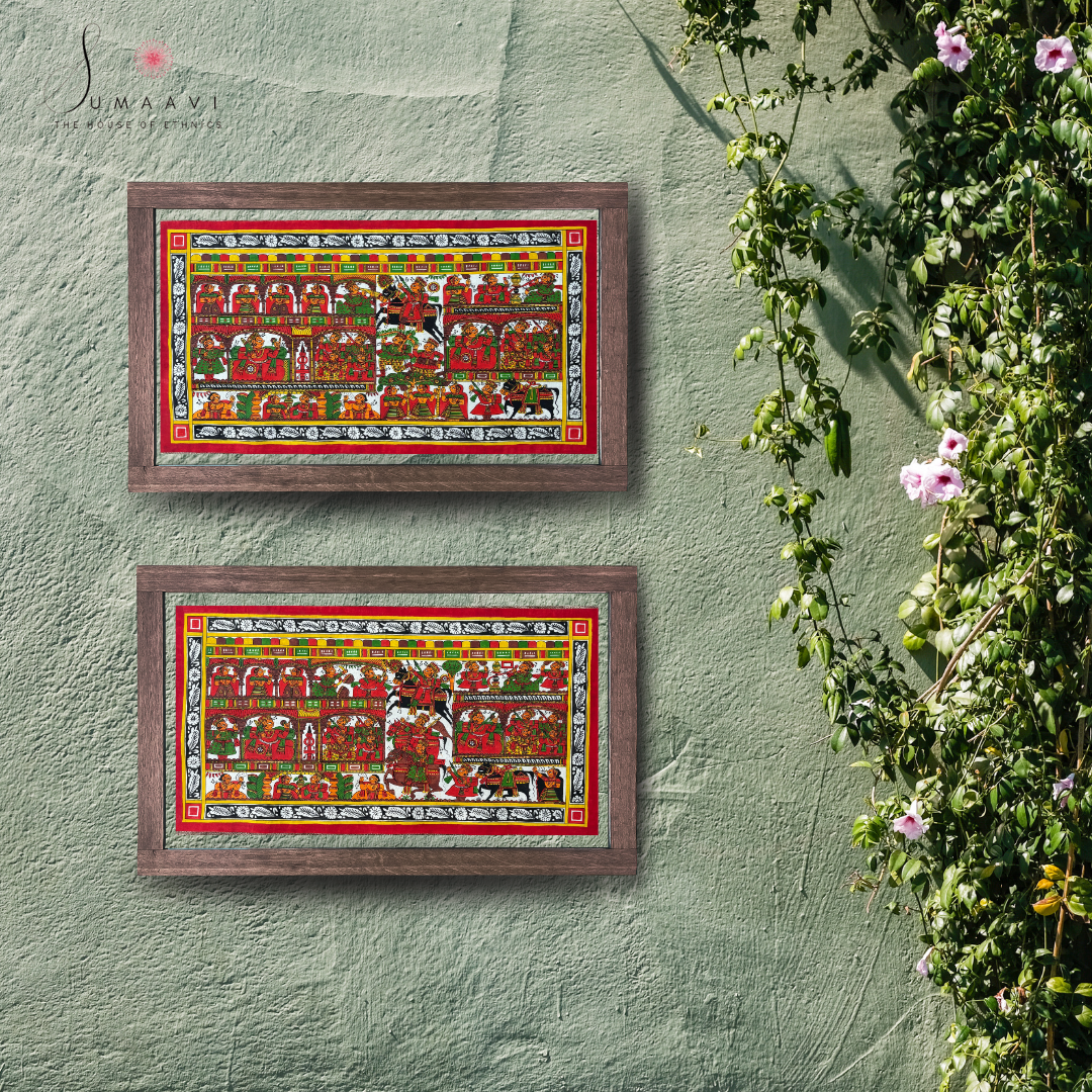 Phad Painting from Rajasthan | Handpainted | Natural Colors | 29 x 15 inch