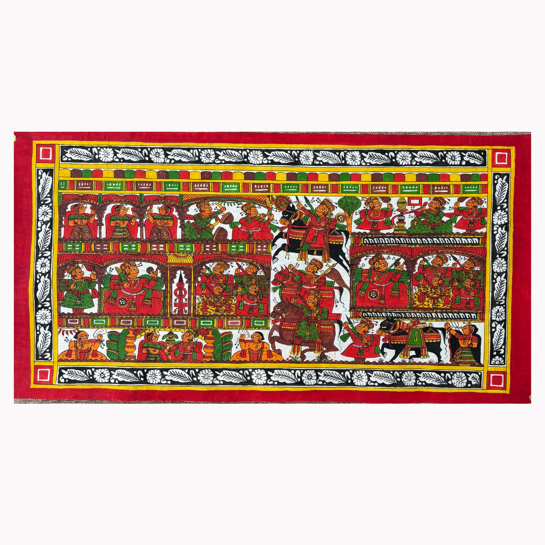 Phad Painting from Rajasthan | Handpainted | Natural Colors | 29 x 15 inch