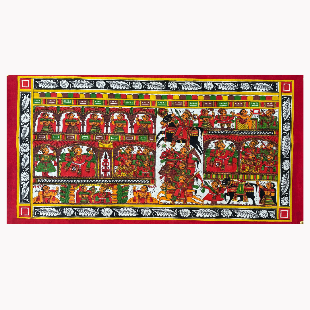 Phad Painting from Rajasthan | Handpainted | Natural Colors | 29 x 15 inch