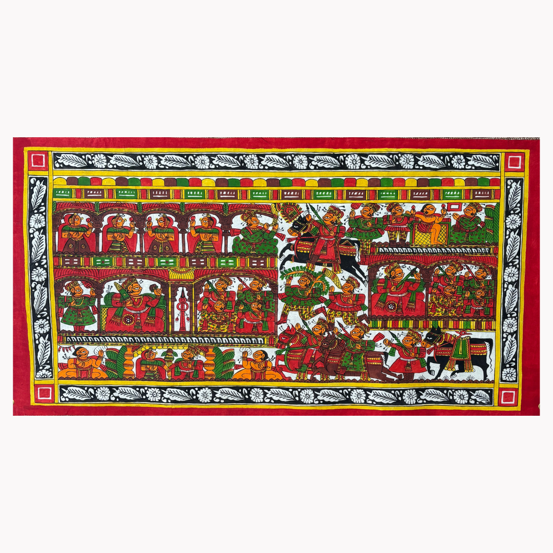 Phad Painting from Rajasthan | Handpainted | Natural Colors | 29 x 15 inch