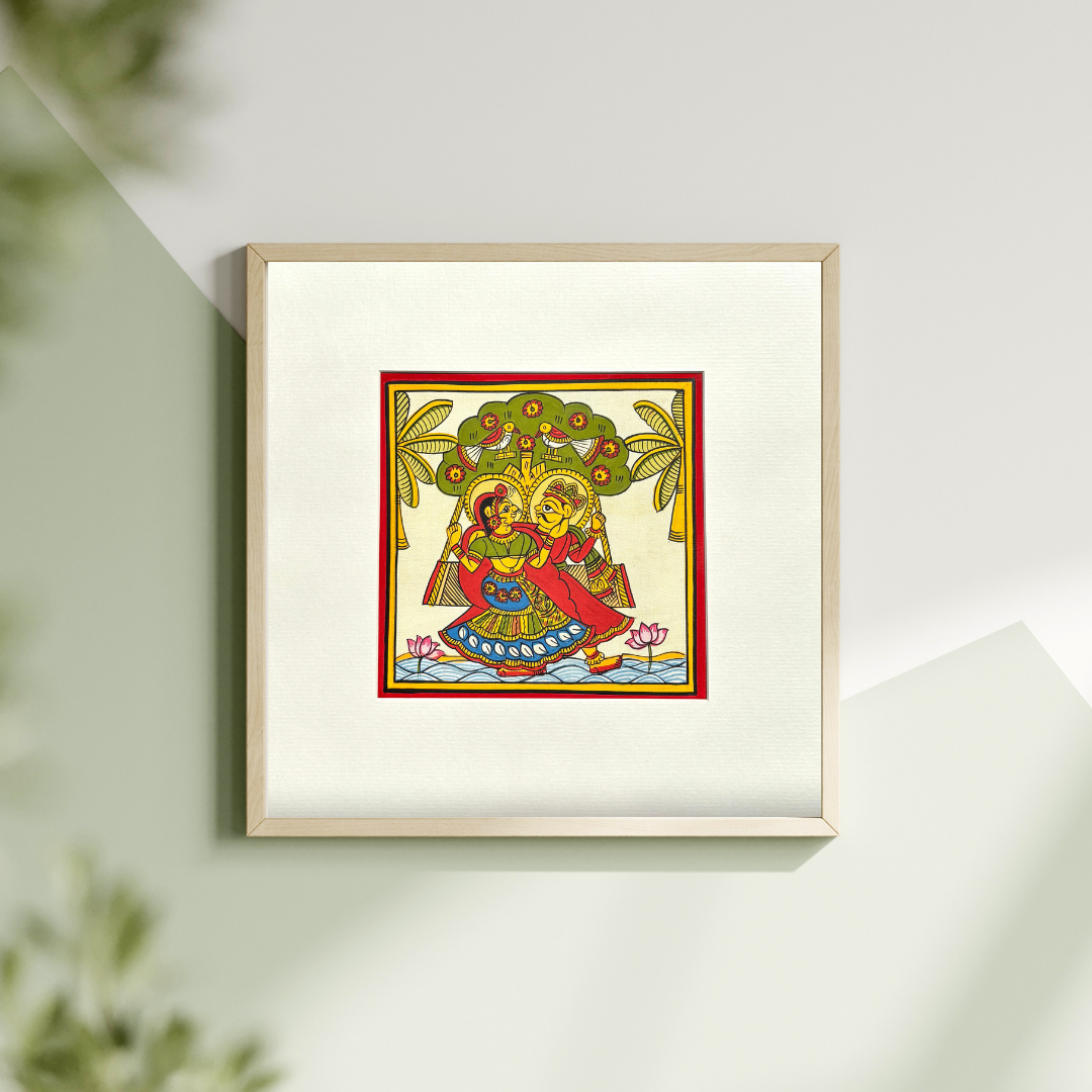 Phad Painting from Rajasthan | Handpainted | Natural Colors | Multicolour | 5.5 x 5.5 inch