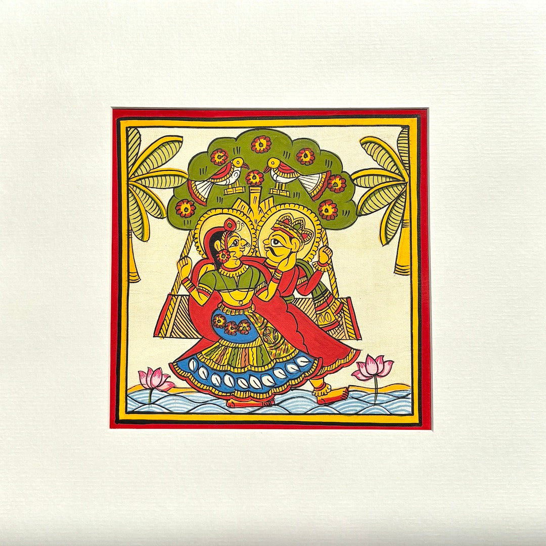 Phad Painting from Rajasthan | Handpainted | Natural Colors | Multicolour | 5.5 x 5.5 inch