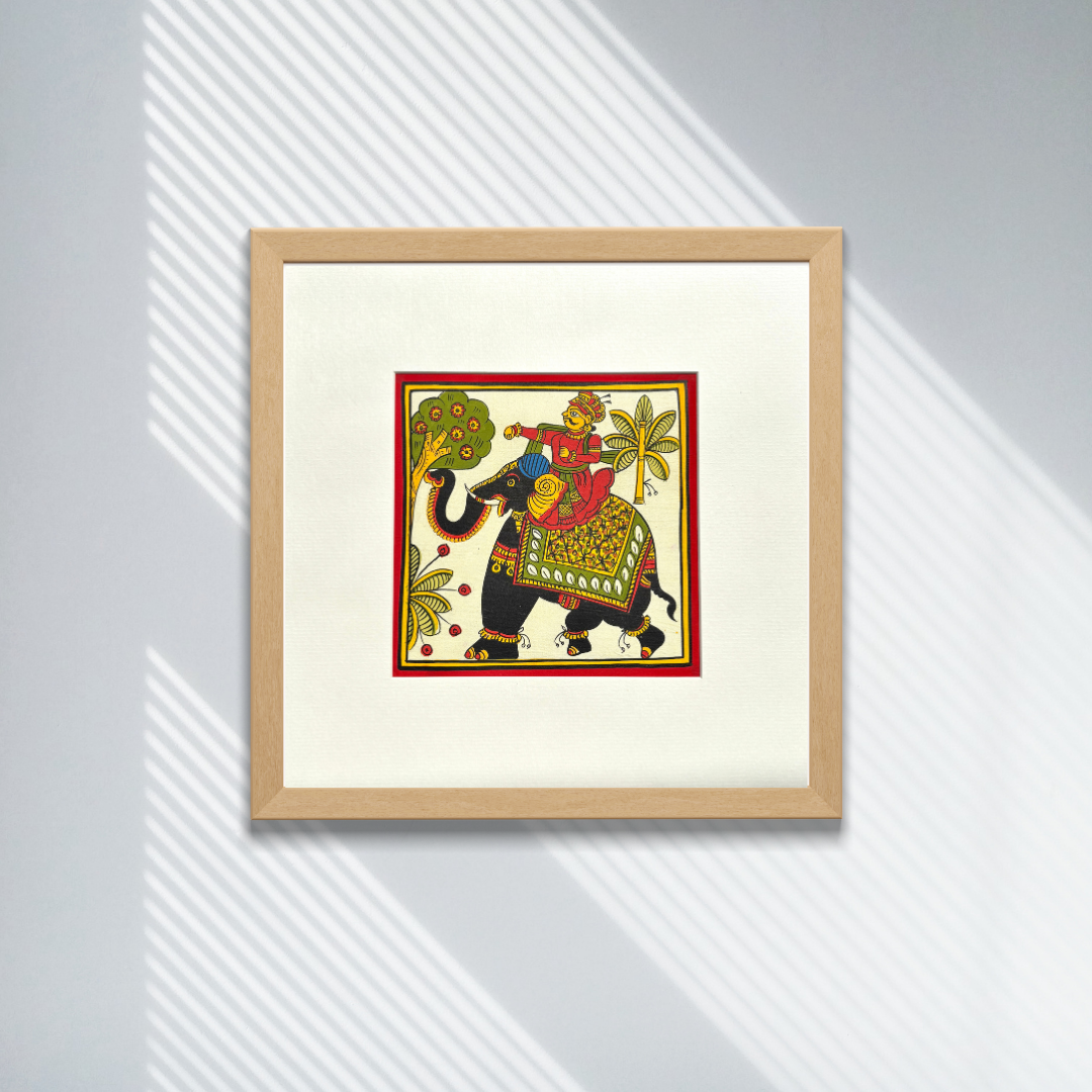 Phad Painting from Rajasthan | Handpainted | Natural Colors | Multicolour | 5.5 x 5.5 inch