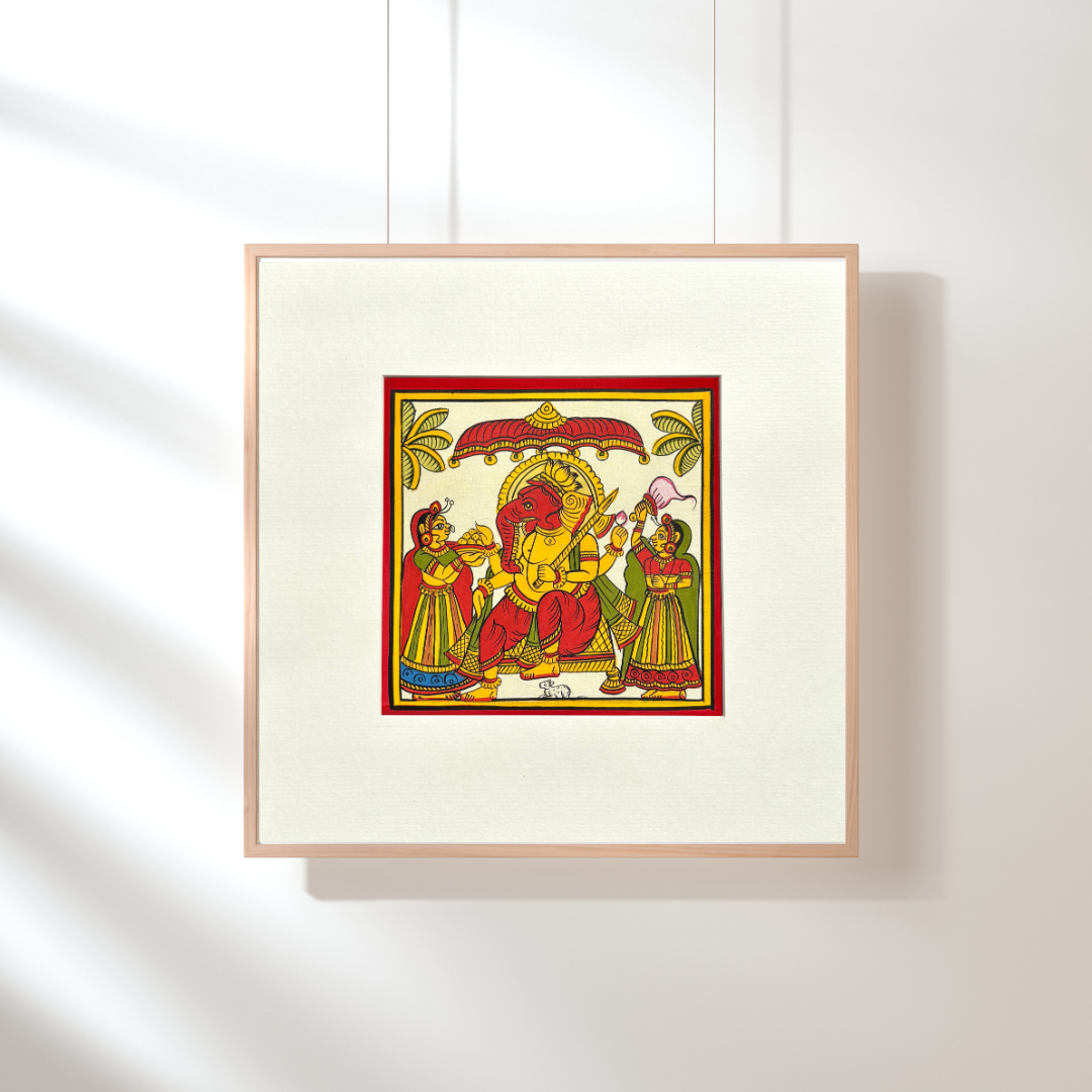 Phad Painting from Rajasthan | Handpainted | Natural Colors | Multicolour | 5.5 x 5.5 inch