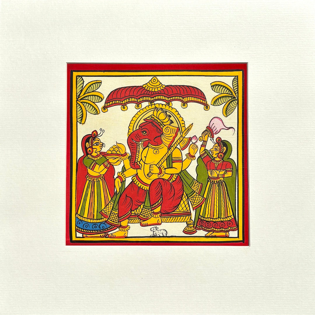 Phad Painting from Rajasthan | Handpainted | Natural Colors | Multicolour | 5.5 x 5.5 inch