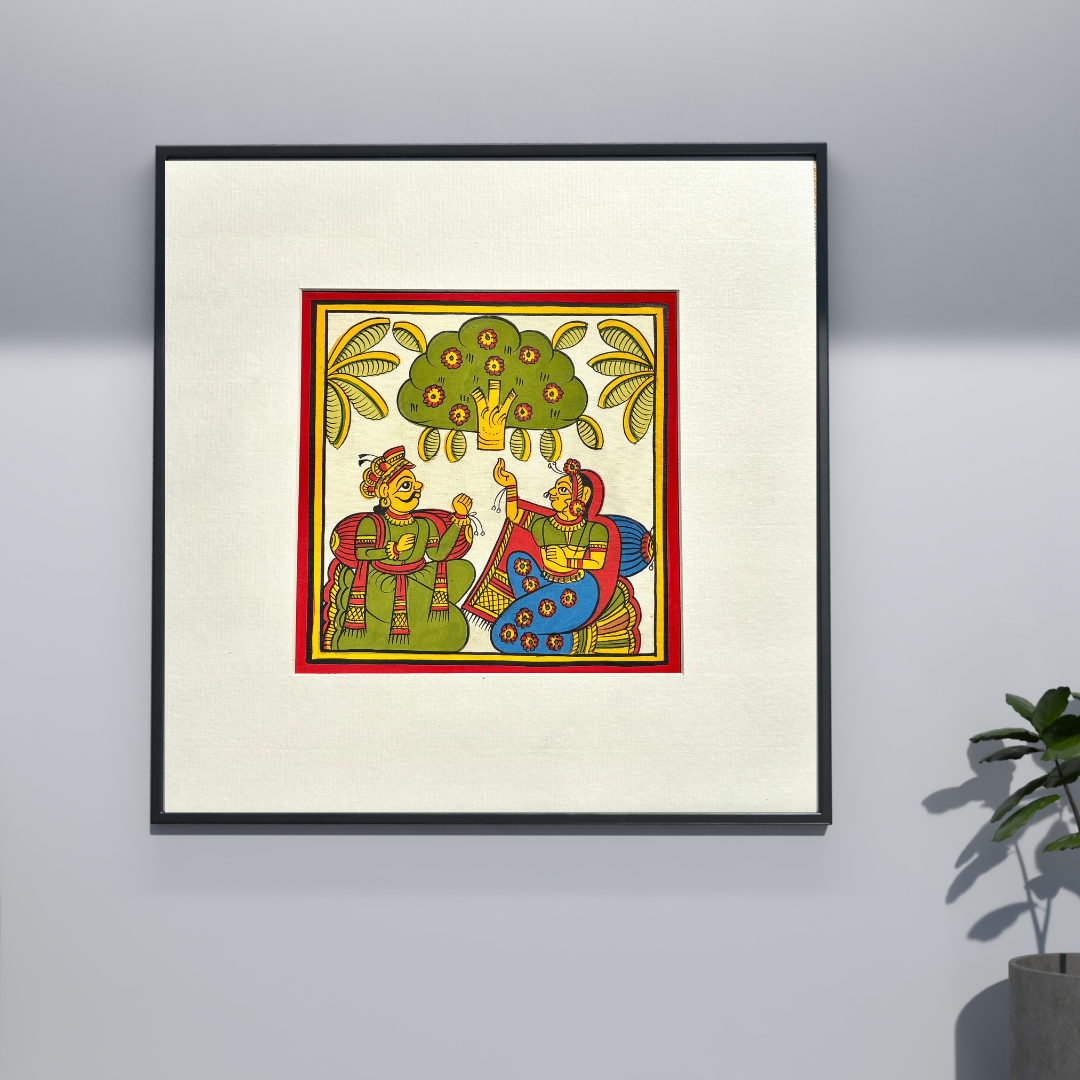 Phad Painting from Rajasthan | Handpainted | Natural Colors | Multicolour | 5.5 x 5.5 inch