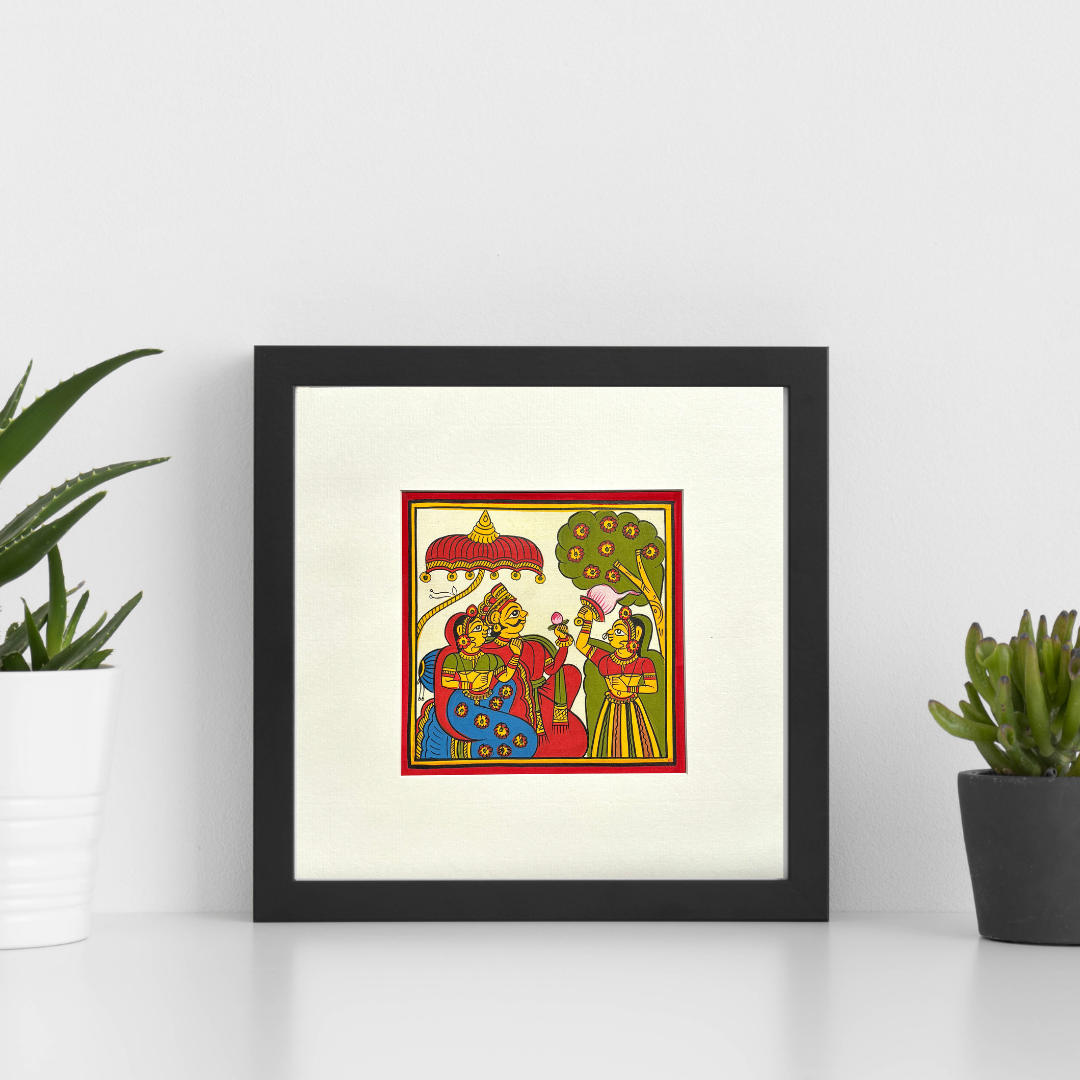 Phad Painting from Rajasthan | Handpainted | Natural Colors | Multicolour | 5.5 x 5.5 inch