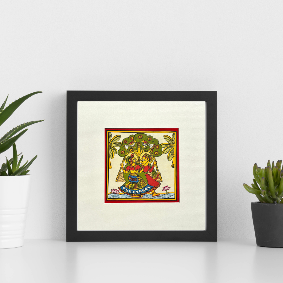 Phad Painting from Rajasthan | Handpainted | Natural Colors | Multicolour | 5.5 x 5.5 inch