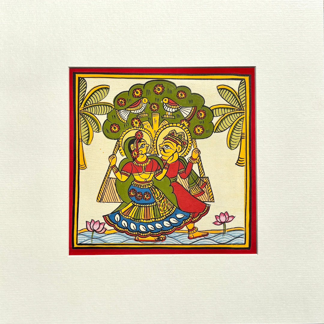 Phad Painting from Rajasthan | Handpainted | Natural Colors | Multicolour | 5.5 x 5.5 inch