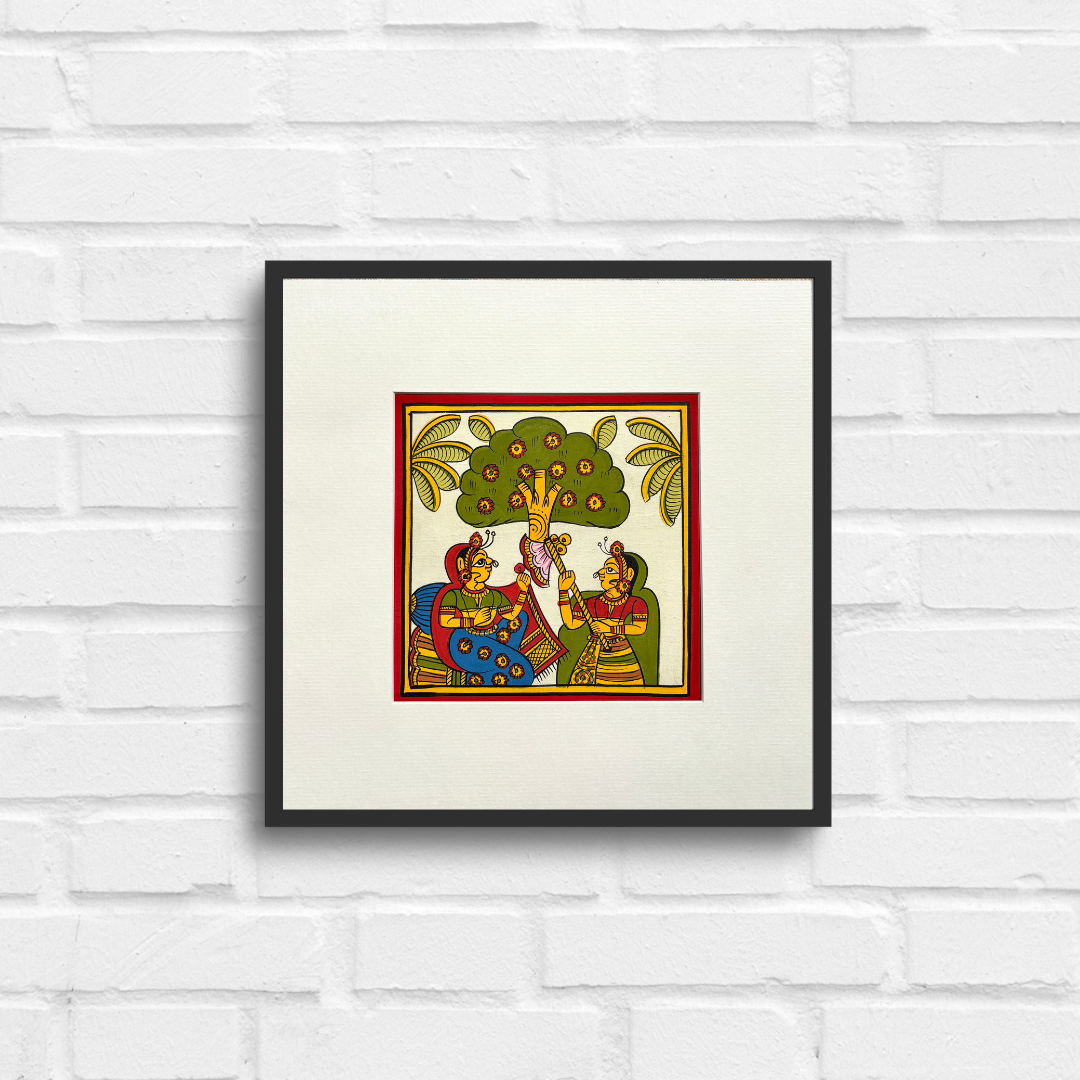 Phad Painting from Rajasthan | Handpainted | Natural Colors | Multicolour | 5.5 x 5.5 inch