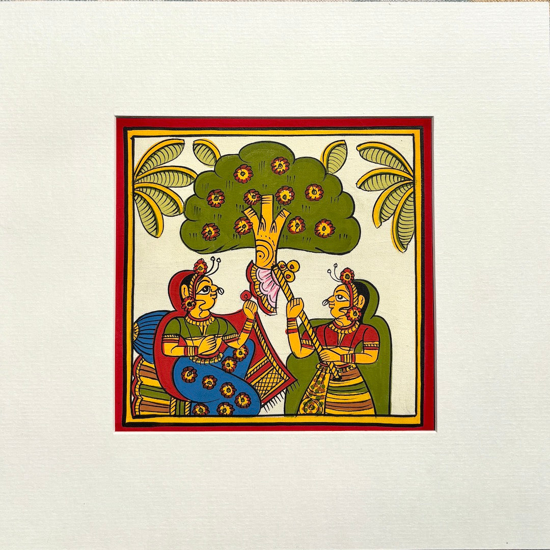 Phad Painting from Rajasthan | Handpainted | Natural Colors | Multicolour | 5.5 x 5.5 inch