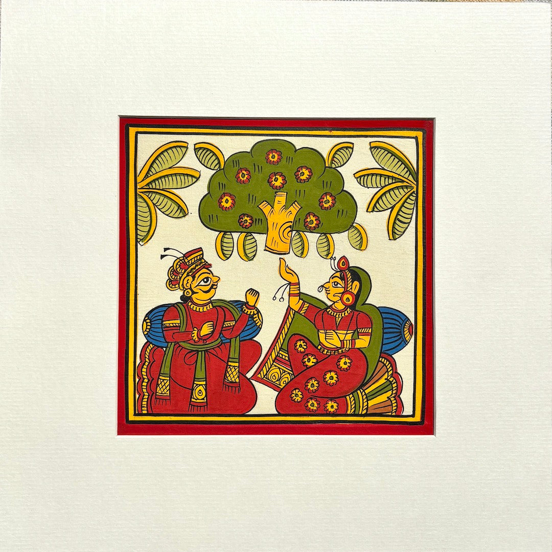 Phad Painting from Rajasthan | Handpainted | Natural Colors | Multicolour | 5.5 x 5.5 inch