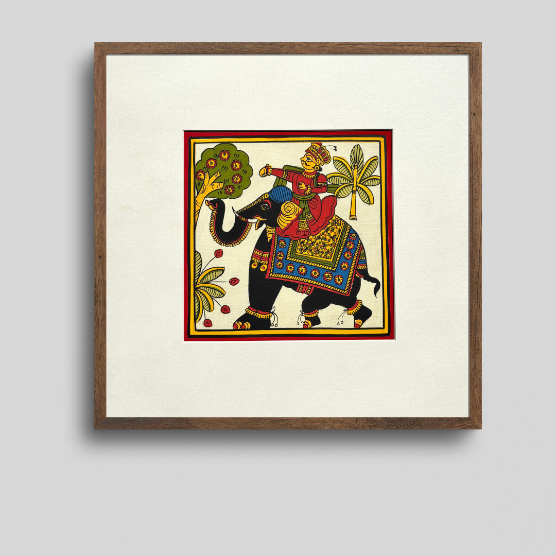 Phad Painting from Rajasthan | Handpainted | Natural Colors | Multicolour | 5.5 x 5.5 inch