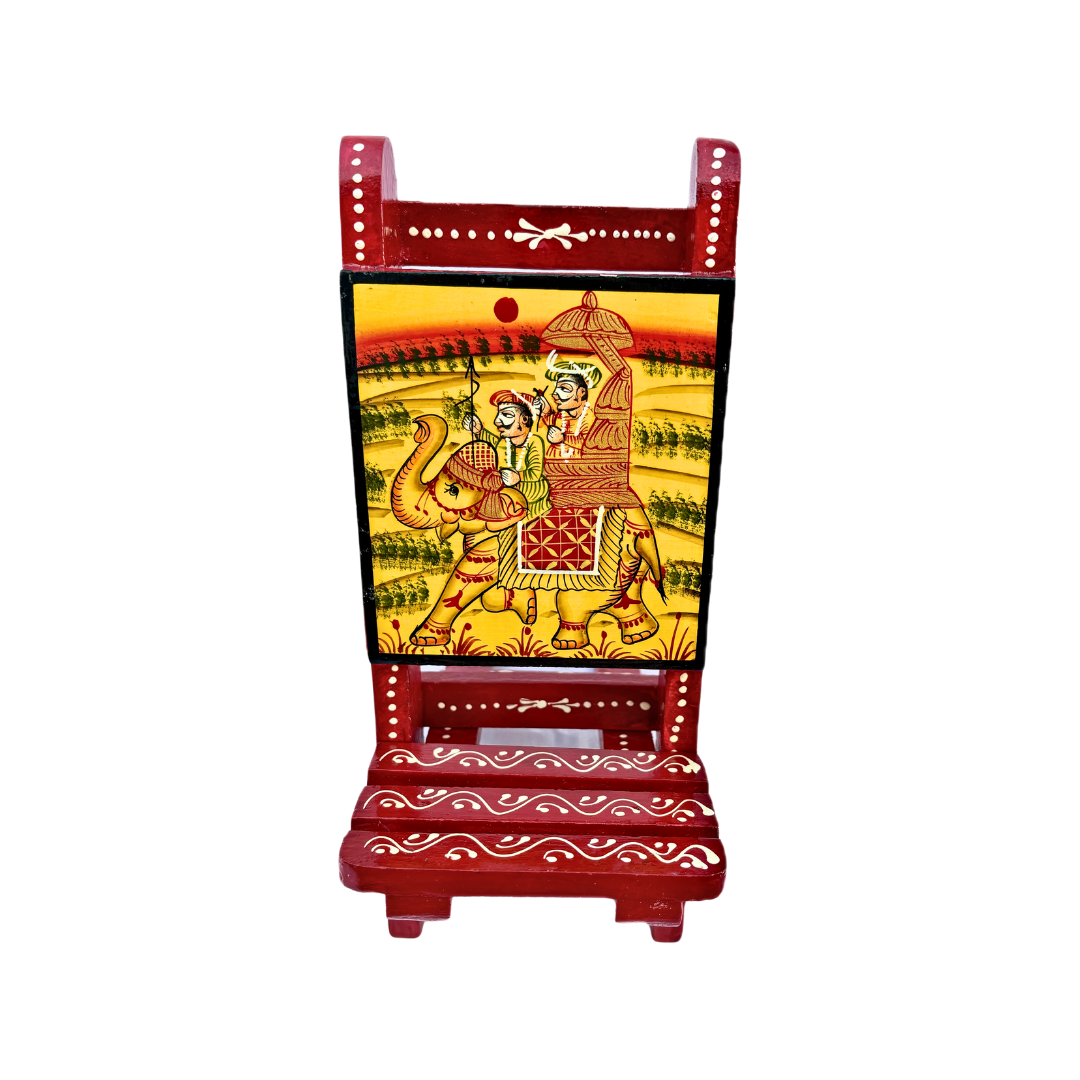Wooden Hand painted Mobile Chair Stand | Red
