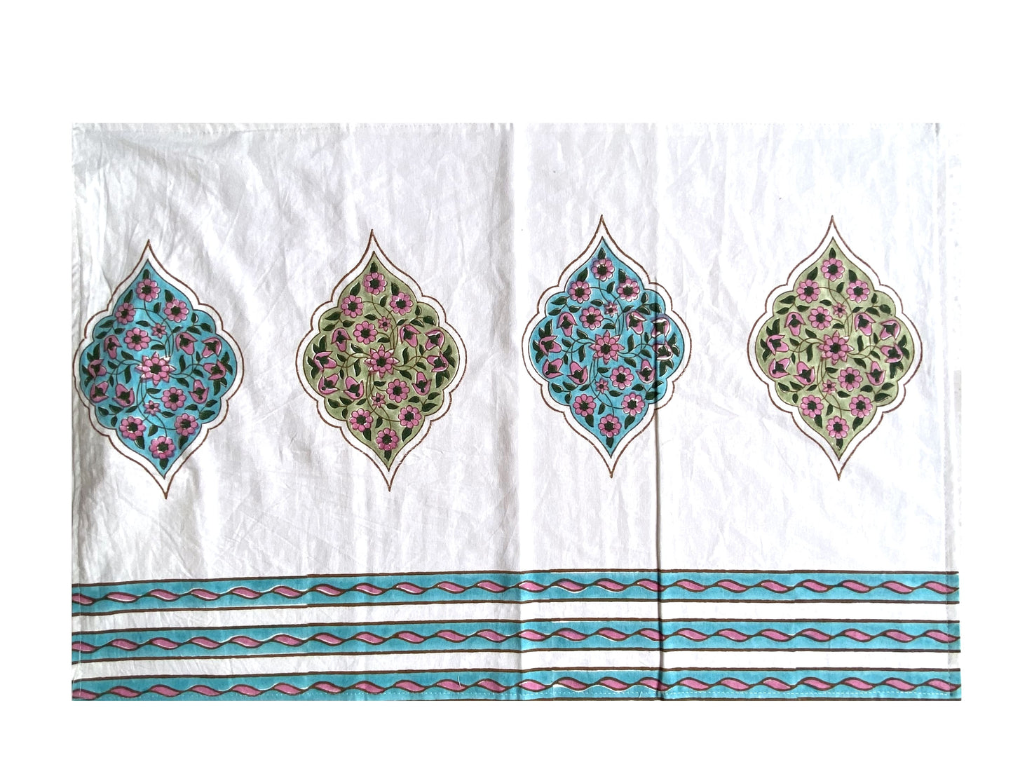 Hand Blockprinted Cotton Double Bedsheet With Pillow Covers