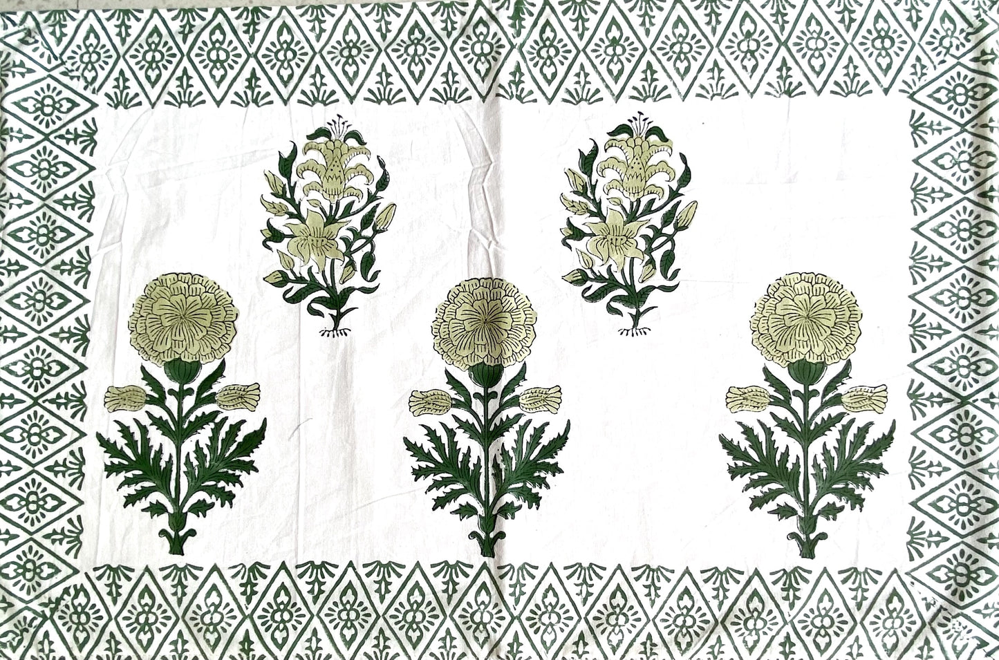 Hand Blockprinted Cotton Double Bedsheet With Pillow Covers