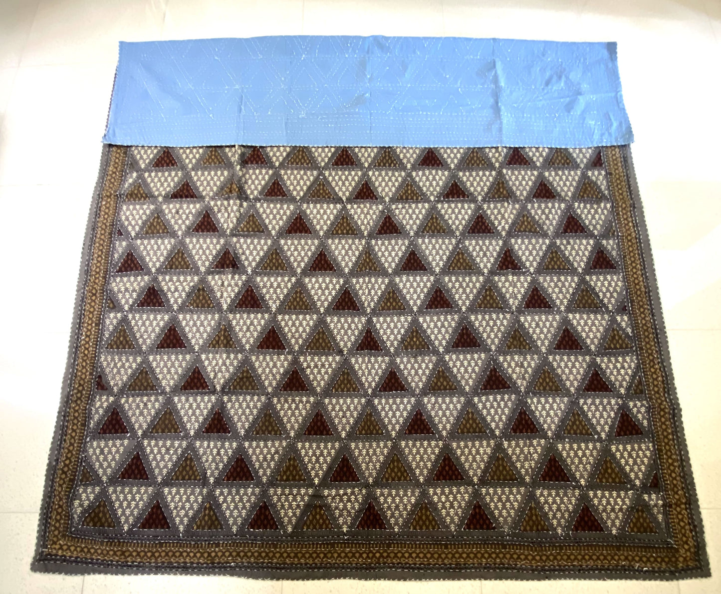 Hand made Kantha Blockprinted Cotton Bedcover