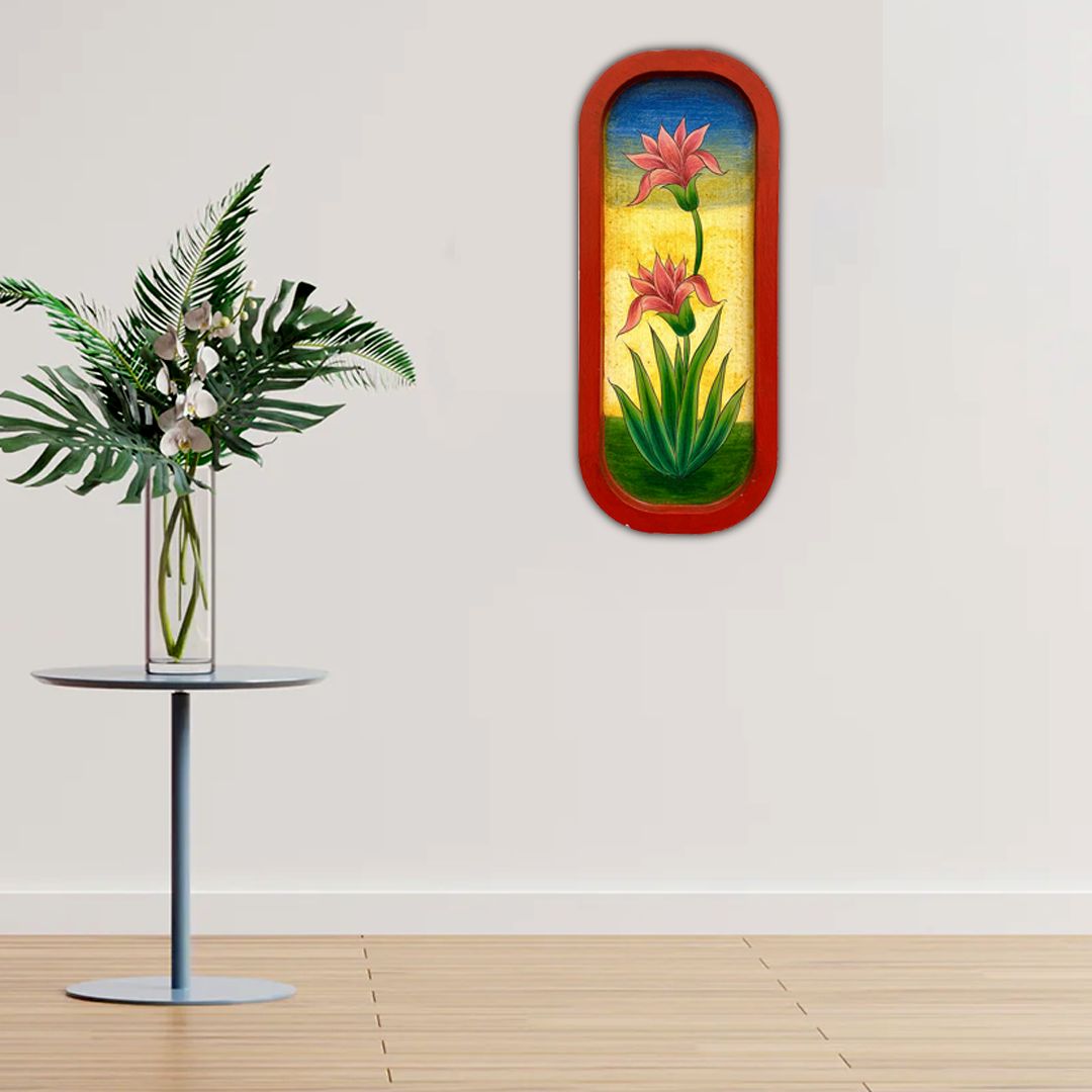 Handpainted Wall Plate-Rectangular-Floral design