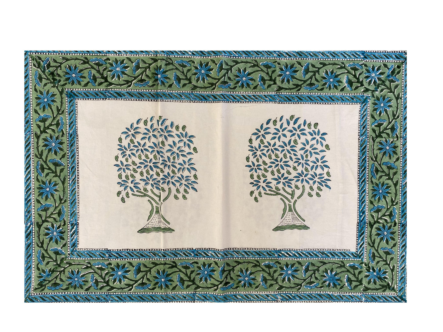 Hand Blockprinted Cotton Double Bedsheet With Pillow Covers