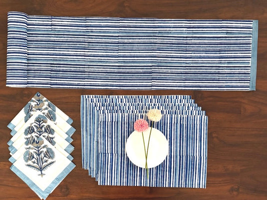 Hand Block printed Dining mats Napkin Runner set