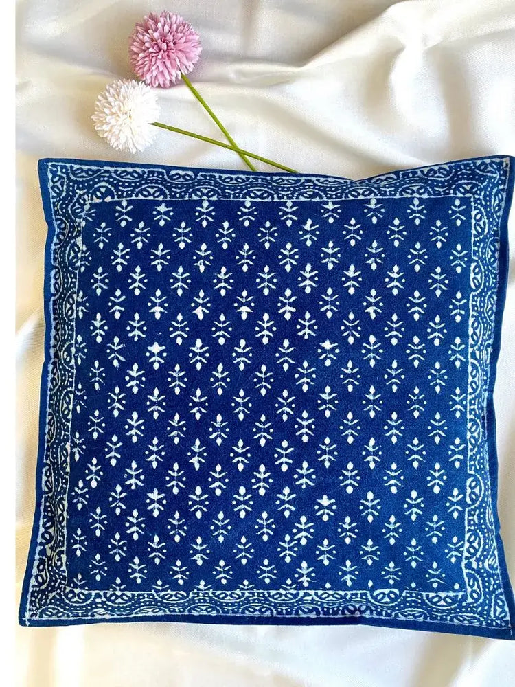 Hand Blockprinted Cushion Cover-Indigo Blue (set of 5 cushion covers)