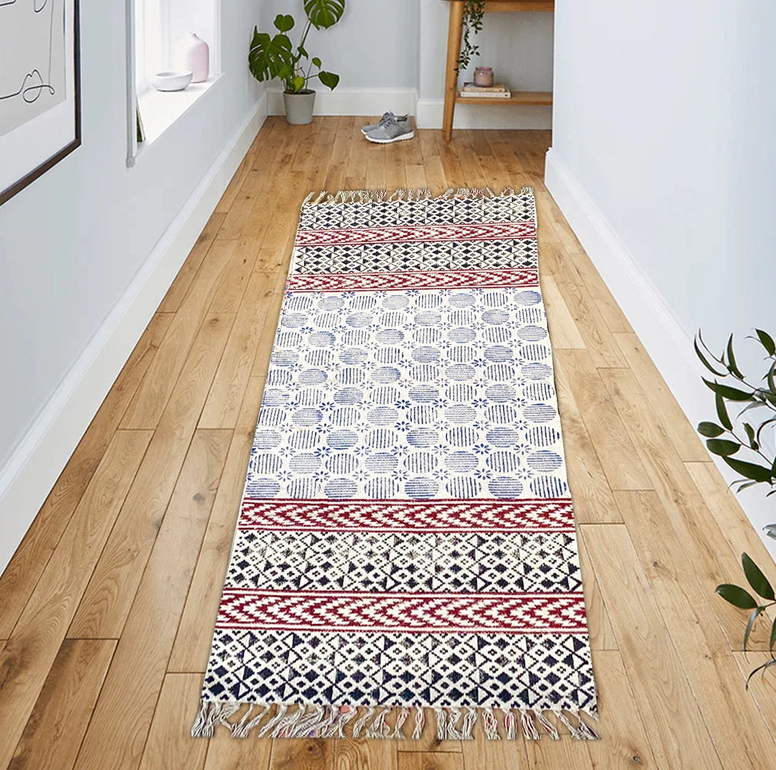 Printed cotton Yoga mat-Multicolor