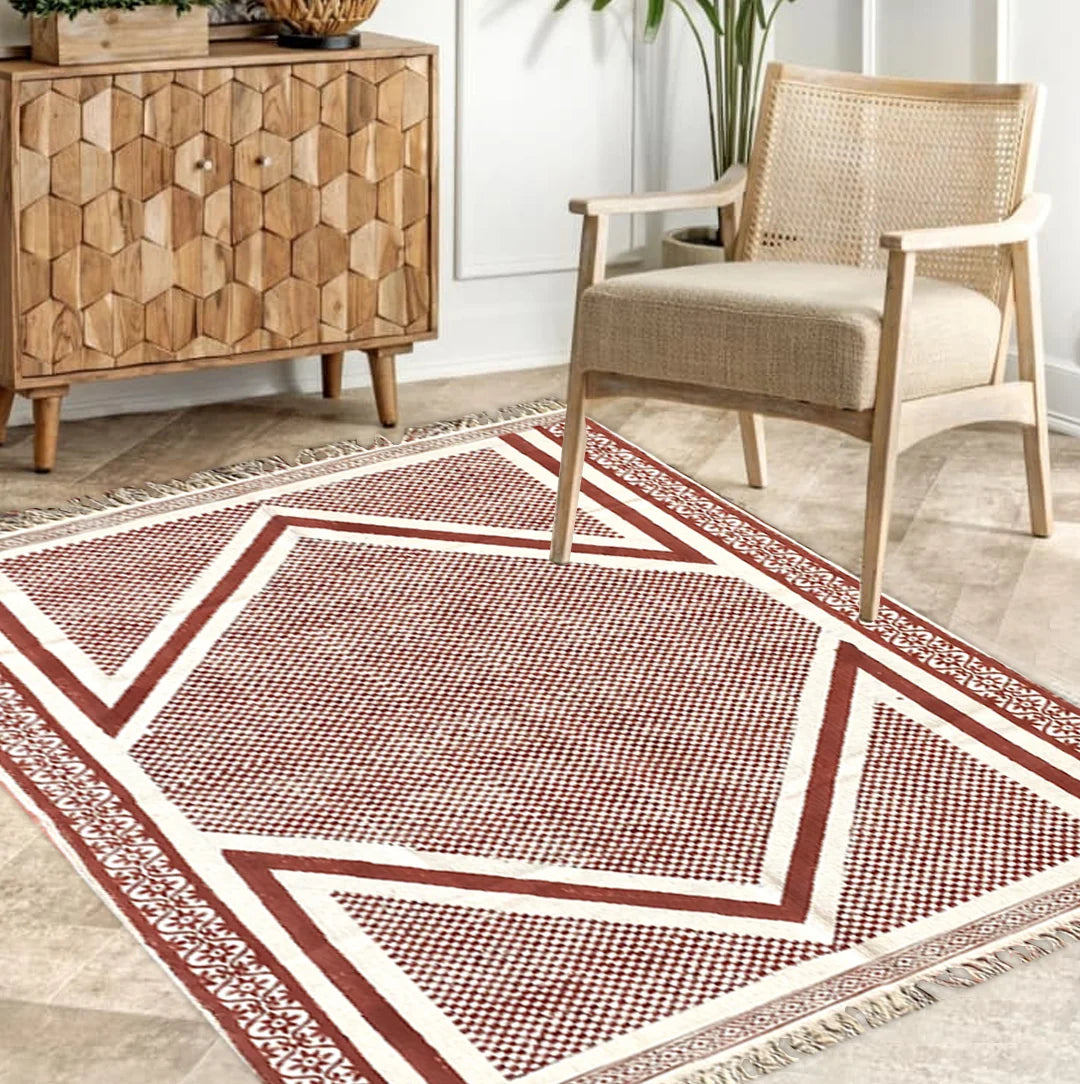 Cotton rug Terracotta Brown