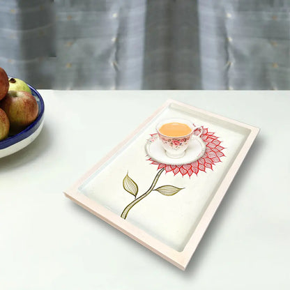 Handpainted Wooden Wall Plate - Tray - Dahlia