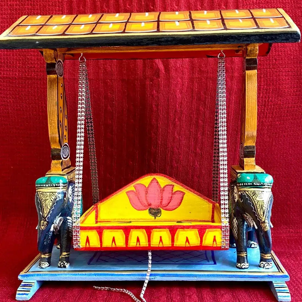 Handpainted wooden Jhoola from Bassi Chittorgarh