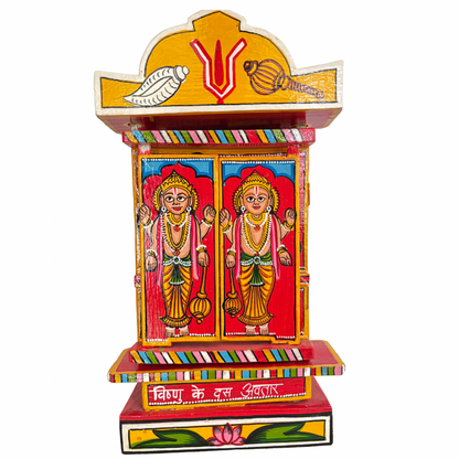 Rajasthani Kaavad Art- Dashavtaar | Large | Orange - Multicolor
