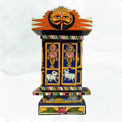 Rajasthani Kaavad Art | 11 inches | Blue Colour | Ram Krishna Leela