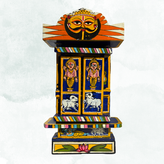Rajasthani Kaavad Art | 11 inches | Blue Colour | Ram Krishna Leela