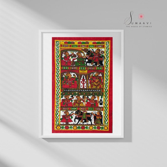 Phad Painting from Rajasthan | Handpainted | Natural Colors | 20 x 11 inch