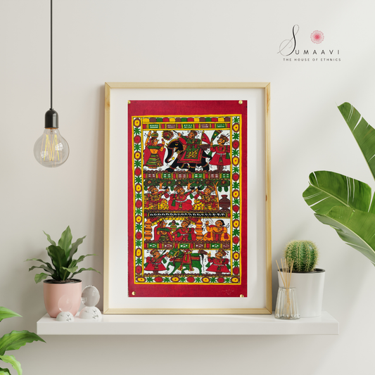 Phad Painting from Rajasthan | Handpainted | Natural Colors | 20 x 12 inch