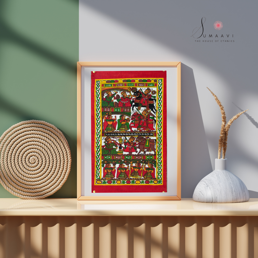 Phad Painting from Rajasthan | Handpainted | Natural Colors | 20 x 12 inch