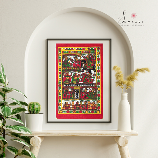 Phad Painting from Rajasthan | Handpainted | Natural Colors | 20 x 12 inch