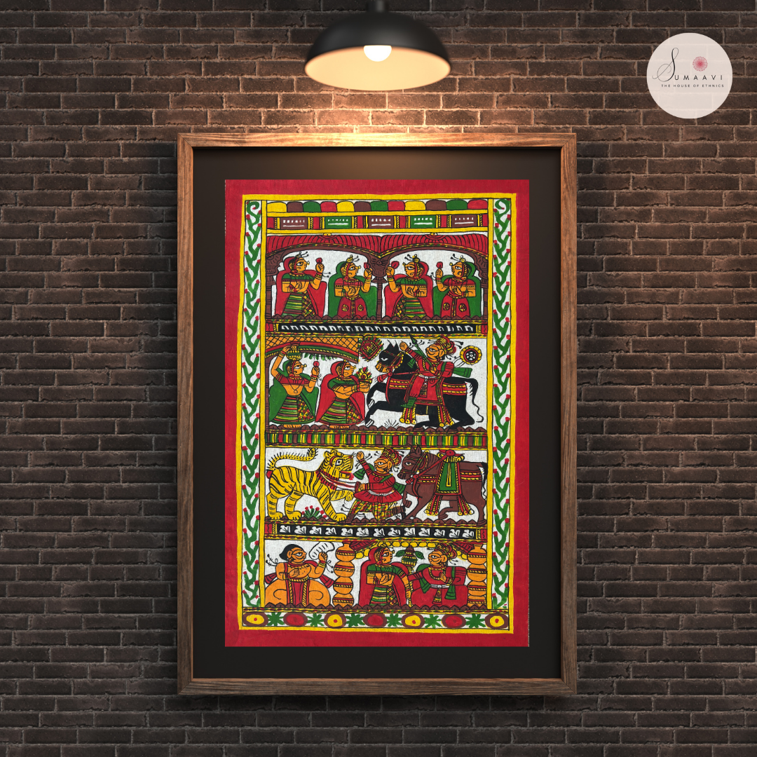 Phad Painting from Rajasthan | Handpainted | Natural Colors | 20 x 12 inch