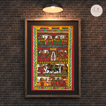 Phad Painting from Rajasthan | Handpainted | Natural Colors | 20 x 12 inch