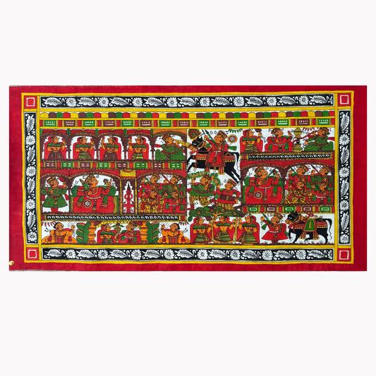 Phad Painting from Rajasthan | Handpainted | Natural Colors | 29 x 15 inch