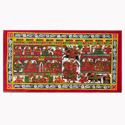 Phad Painting from Rajasthan | Handpainted | Natural Colors | 29 x 15 inch