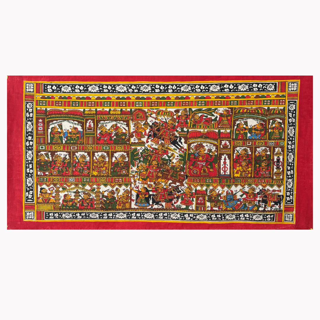 Phad Painting from Rajasthan | Handpainted | Natural Colors | 36 x 18 inch