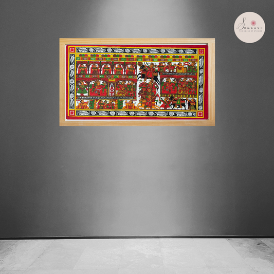 Phad Painting from Rajasthan | Handpainted | Natural Colors | 29 x 15 inch