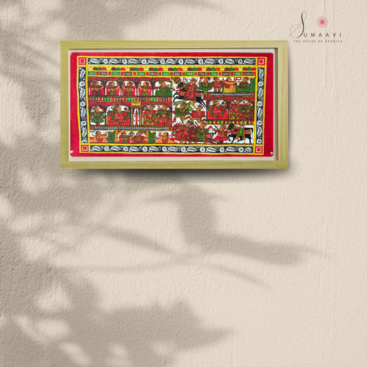 Phad Painting from Rajasthan | Handpainted | Natural Colors | 29 x 15 inch