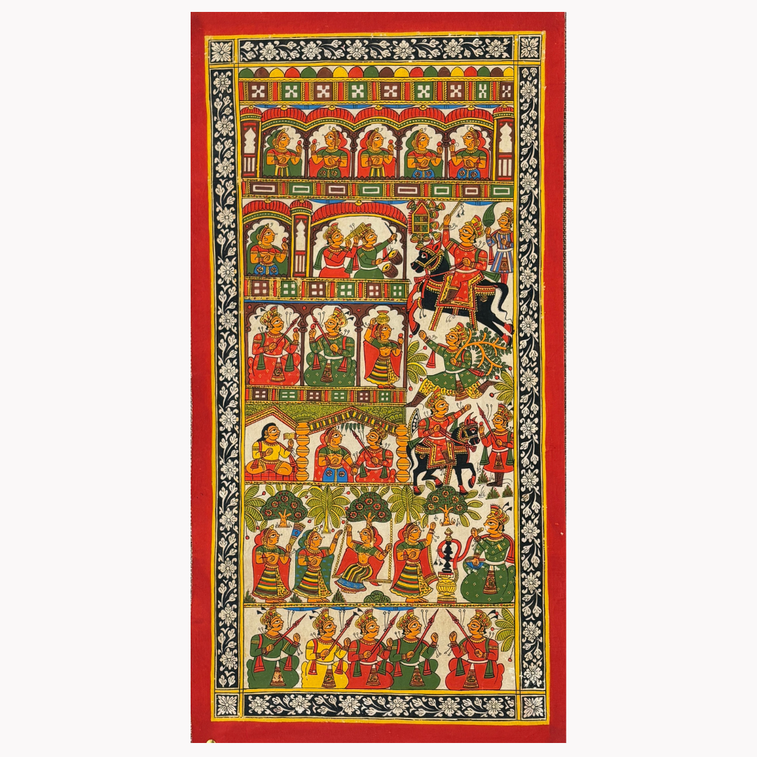 Phad Painting from Rajasthan | Handpainted | Natural Colors | 30 x 15 inch