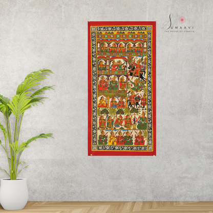 Phad Painting from Rajasthan | Handpainted | Natural Colors | 30 x 15 inch