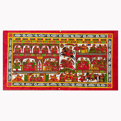 Phad Painting from Rajasthan | Handpainted | Natural Colors | 35 x 18 inch