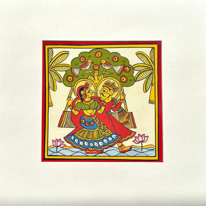 Phad Painting from Rajasthan | Handpainted | Natural Colors | Multicolour | 5.5 x 5.5 inch