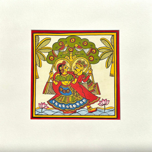 Phad Painting from Rajasthan | Handpainted | Natural Colors | Multicolour | 5.5 x 5.5 inch